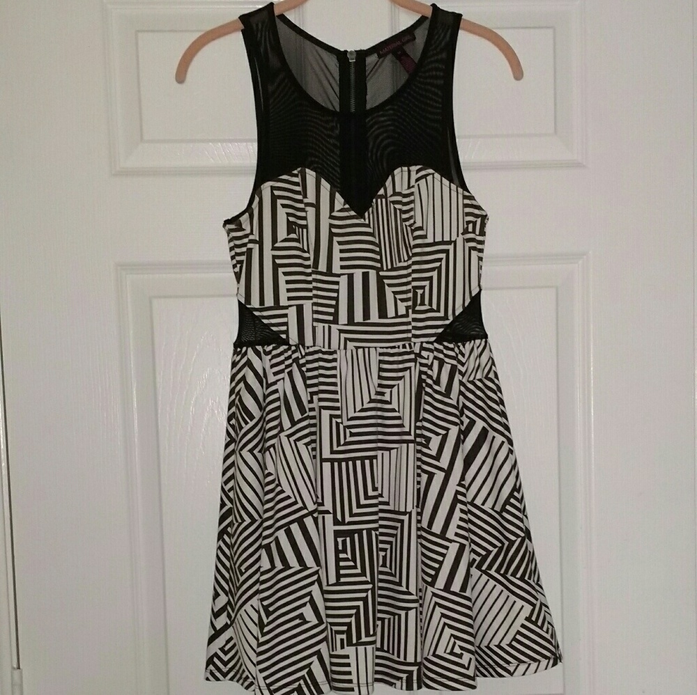 Material Girl Dark Brown & White Striped Dress